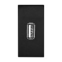 NOEN USB DATA, GNIAZDO MODUŁOWE 22,5x45MM USB DATA 2.0,  PINY, CZARNE