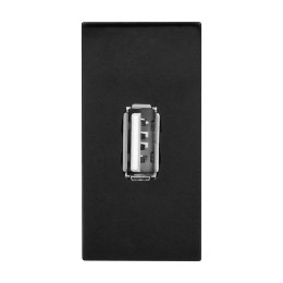 NOEN USB DATA, GNIAZDO MODUŁOWE 22,5x45MM USB DATA 2.0,  PINY, CZARNE