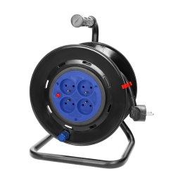 PRZEDŁUŻACZ BĘBNOWY, 4 GNIAZDA 2P+Z, KABEL PVC H05VV-F 3x1,5MM?, DŁUGOŚĆ - 50M, STAŁE GNIAZDA, TERMIK,  PRZESŁONY TORÓW  PRĄDOWYCH