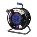 PRZEDŁUŻACZ BĘBNOWY, 4 GNIAZDA 2P+Z, KABEL PVC H05VV-F 3x1,5MM?, DŁUGOŚĆ - 50M, STAŁE GNIAZDA, TERMIK,  PRZESŁONY TORÓW  PRĄDOWYCH
