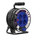 PRZEDŁUŻACZ BĘBNOWY MINI, 4 GNIAZDA 2P+Z (SCHUKO), METALOWY STOJAK,  POLWINIT H05VV-F 3x1MM? - 15M