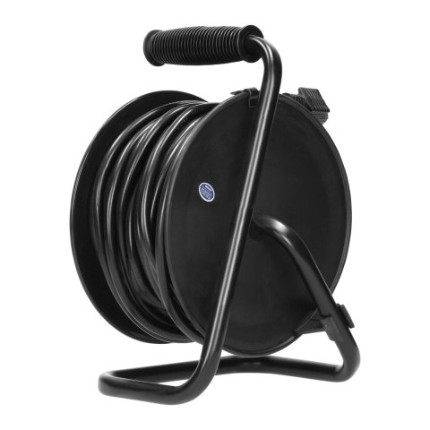 PRZEDŁUŻACZ BĘBNOWY MINI, 4 GNIAZDA 2P+Z (SCHUKO), METALOWY STOJAK, POLWINIT H05VV-F 3x1MM? - 15M PRZEDŁUŻACZ BĘBNOWY MINI, 4 GNIAZDA 2P+Z (SCHUKO), METALOWY STOJAK, POLWINIT H05VV-F 3x1MM? - 15M