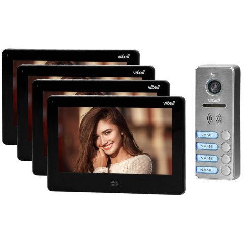 ZESTAW WIDEODOMOFONOWY 4-RODZINNY, BEZSŁUCHAWKOWY KOLOR, LCD 7", DOTYKOWY, MENU OSD, PAMIĘĆ, GNIAZDO NA KARTĘ SD, DVR, STEROWANI ZESTAW WIDEODOMOFONOWY 4-RODZINNY, BEZSŁUCHAWKOWY KOLOR, LCD 7", DOTYKOWY, MENU OSD, PAMIĘĆ, GNIAZDO NA KARTĘ SD, DVR, STEROWANI