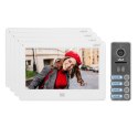 ZESTAW WIDEODOMOFONOWY 4-RODZINNY, BEZSŁUCHAWKOWY KOLOR, LCD 7", DOTYKOWY, MENU OSD,  PAMIĘĆ, GNIAZDO NA KARTĘ SD, DVR, STEROWANI