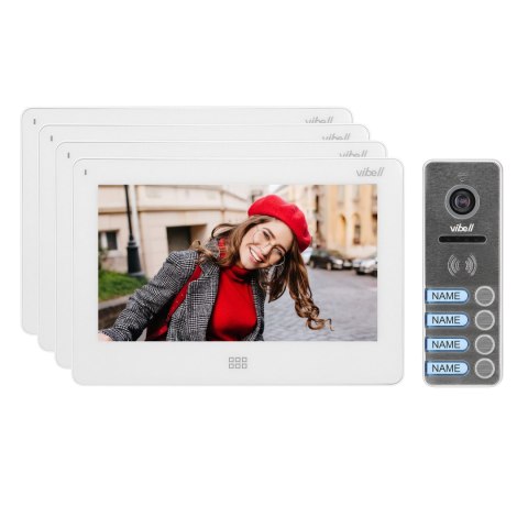 ZESTAW WIDEODOMOFONOWY 4-RODZINNY, BEZSŁUCHAWKOWY KOLOR, LCD 7", DOTYKOWY, MENU OSD, PAMIĘĆ, GNIAZDO NA KARTĘ SD, DVR, STEROWANI ZESTAW WIDEODOMOFONOWY 4-RODZINNY, BEZSŁUCHAWKOWY KOLOR, LCD 7", DOTYKOWY, MENU OSD, PAMIĘĆ, GNIAZDO NA KARTĘ SD, DVR, STEROWANI