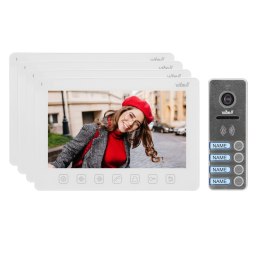 ZESTAW WIDEODOMOFONOWY 4-RODZINNY, BEZSŁUCHAWKOWY, KOLOR, LCD 7