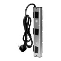GNIAZDO MEBLOWE, KUCHENNE MONTOWANE NA RZE PY 4x2P+Z INOX Z  PRZEWODEM 1,5M.