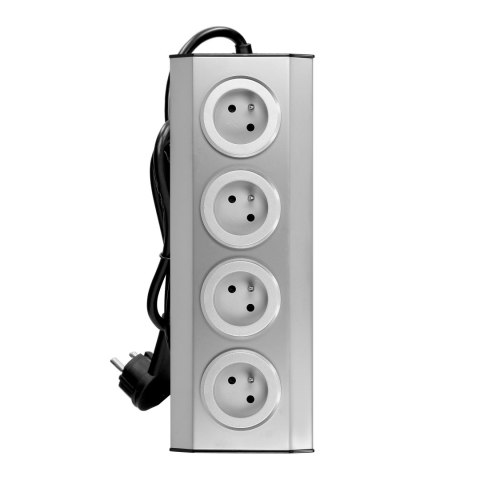 GNIAZDO MEBLOWE, KUCHENNE MONTOWANE NA RZE PY 4x2P+Z INOX Z PRZEWODEM 1,5M. GNIAZDO MEBLOWE, KUCHENNE MONTOWANE NA RZE PY 4x2P+Z INOX Z PRZEWODEM 1,5M.