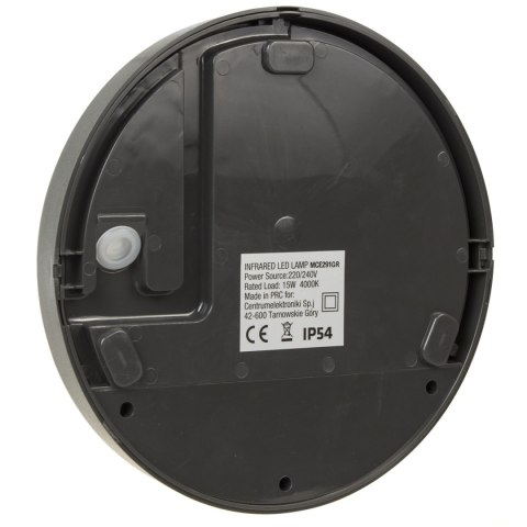 LAM PA LED Z CZUJNIKIEM RUCHU MACLEAN ,NA PODCZERWIEŃ, KOLOR SZARY, 15W, IP54, 1100LM, MCE291 GR LAM PA LED Z CZUJNIKIEM RUCHU MACLEAN ,NA PODCZERWIEŃ, KOLOR SZARY, 15W, IP54, 1100LM, MCE291 GR