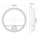 LAM PA LED Z CZUJNIKIEM RUCHU MACLEAN ,NA  PODCZERWIEŃ, KOLOR SZARY, 15W, IP54, 1100LM, MCE291 GR