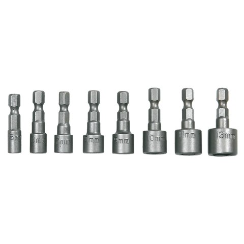 NASADKI WKRĘTAKOWE 1/4", ZESTAW 8 SZT. NASADKI WKRĘTAKOWE 1/4", ZESTAW 8 SZT.