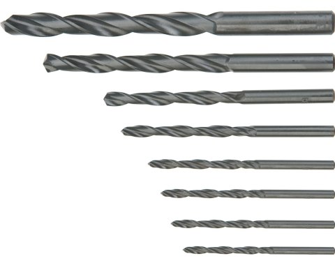 WIERTŁA DO METALU HSS, 3.0-10.0 MM, ZESTAW 8 SZT. WIERTŁA DO METALU HSS, 3.0-10.0 MM, ZESTAW 8 SZT.