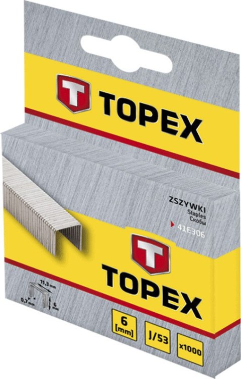 ZSZYWKI TY P J, 6 MM, 1000 SZT. ZSZYWKI TY P J, 6 MM, 1000 SZT.