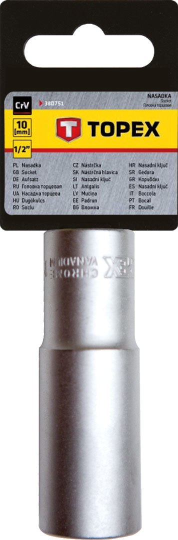 NASADKA SZEŚCIOKĄTNA DŁUGA 1/2", 10 MM NASADKA SZEŚCIOKĄTNA DŁUGA 1/2", 10 MM