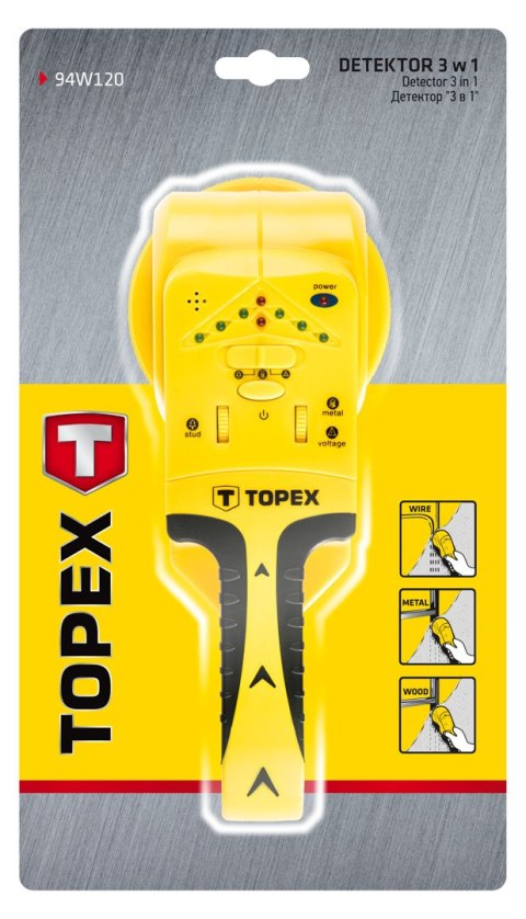 DETEKTOR 3 W 1, DO WYKRYWANIA DREWNA/NA PIĘCIA/METALU DETEKTOR 3 W 1, DO WYKRYWANIA DREWNA/NA PIĘCIA/METALU