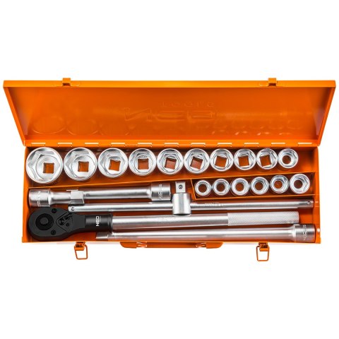 KLUCZE NASADOWE 3/4", ZESTAW 21 SZT. KLUCZE NASADOWE 3/4", ZESTAW 21 SZT.