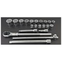 KLUCZE NASADOWE 3/4", ZESTAW 21 SZT.