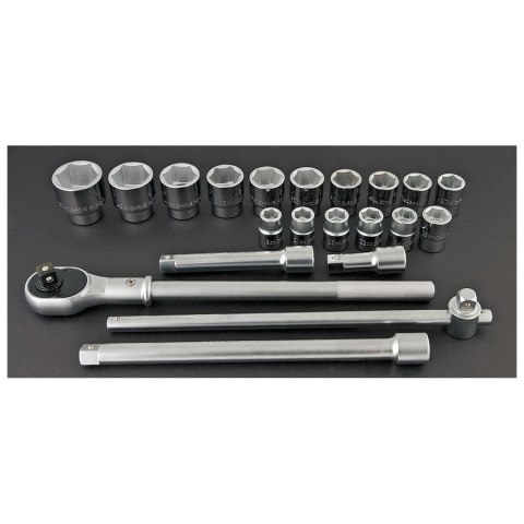 KLUCZE NASADOWE 3/4", ZESTAW 21 SZT. KLUCZE NASADOWE 3/4", ZESTAW 21 SZT.
