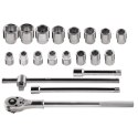 KLUCZE NASADOWE 3/4", ZESTAW 21 SZT.