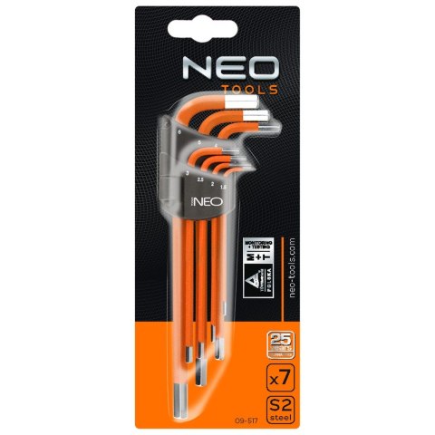 KLUCZE SZEŚCIOKĄTNE 1.5-6 MM, ZESTAW 7 SZT. KLUCZE SZEŚCIOKĄTNE 1.5-6 MM, ZESTAW 7 SZT.