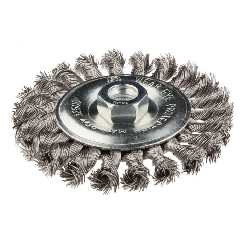 SZCZOTKA DRUCIANA TARCZOWA 115 MM x M14, INOX