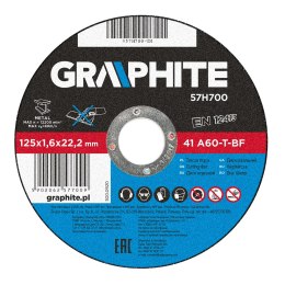 TARCZA TNĄCA DO METALU 125 x 1.6 x 22 MM, 41 A60-T-BF