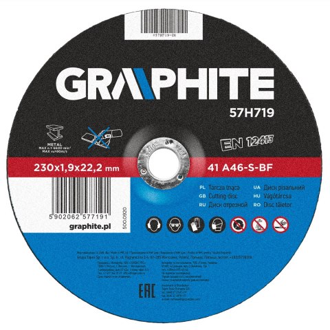 TARCZA TNĄCA DO METALU 230 x 1.9 x 22.2 MM, 41 A46-S-BF TARCZA TNĄCA DO METALU 230 x 1.9 x 22.2 MM, 41 A46-S-BF