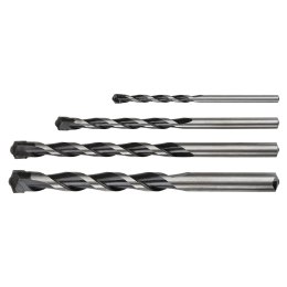WIERTŁA DO BETONU 4-10 MM, ZESTAW 4 SZT., KOŃCÓWKA MOTYLKOWA