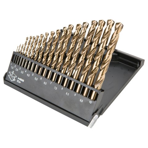 WIERTŁA DO METALU HSS-CO 1.0-10.0 MM, ZESTAW 19 SZT. WIERTŁA DO METALU HSS-CO 1.0-10.0 MM, ZESTAW 19 SZT.