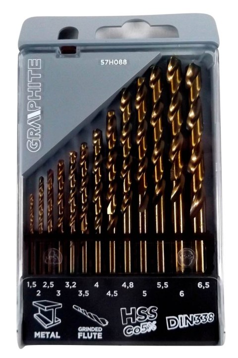 WIERTŁA DO METALU HSS-CO 1.5-6.5 MM, ZESTAW 13 SZT. WIERTŁA DO METALU HSS-CO 1.5-6.5 MM, ZESTAW 13 SZT.