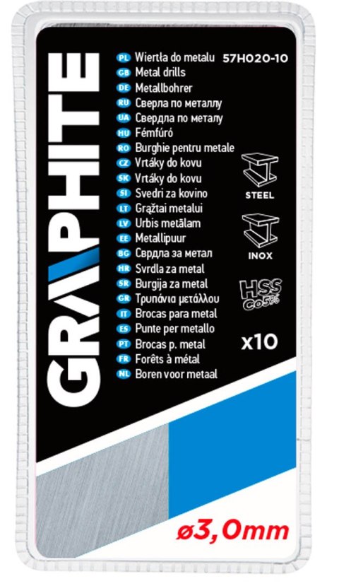 WIERTŁA DO METALU HSS-CO 3.0 MM, 10 SZT. WIERTŁA DO METALU HSS-CO 3.0 MM, 10 SZT.