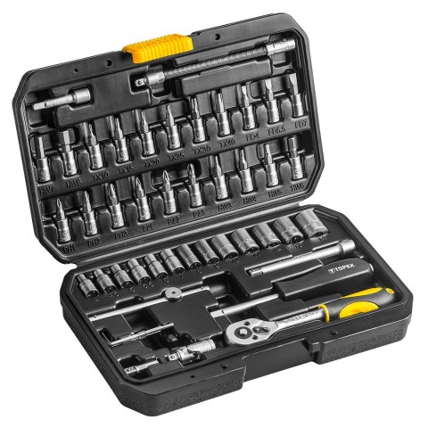 KLUCZE NASADOWE 1/4", ZESTAW 46 SZT. KLUCZE NASADOWE 1/4", ZESTAW 46 SZT.
