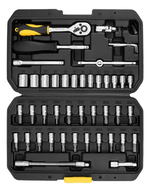 KLUCZE NASADOWE 1/4", ZESTAW 46 SZT. KLUCZE NASADOWE 1/4", ZESTAW 46 SZT.