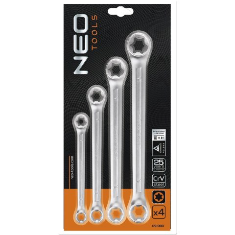 KLUCZE OCZKOWE TORx T6-T24, ZESTAW 4 SZT. KLUCZE OCZKOWE TORx T6-T24, ZESTAW 4 SZT.