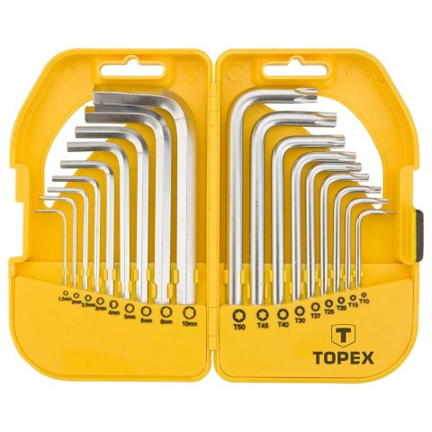 KLUCZE SZEŚCIOKĄTNE I TORx, ZESTAW 18 SZT. KLUCZE SZEŚCIOKĄTNE I TORx, ZESTAW 18 SZT.