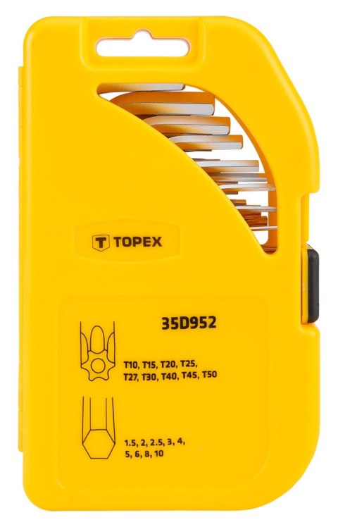 KLUCZE SZEŚCIOKĄTNE I TORx, ZESTAW 18 SZT. KLUCZE SZEŚCIOKĄTNE I TORx, ZESTAW 18 SZT.