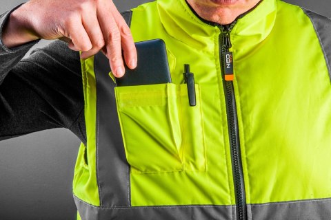 BEZRĘKAWNIK ROBOCZY, DWUSTRONNY, JEDNA STRONA ODBLASKOWA, ŻÓŁTA, ROZMIAR XXL/58 BEZRĘKAWNIK ROBOCZY, DWUSTRONNY, JEDNA STRONA ODBLASKOWA, ŻÓŁTA, ROZMIAR XXL/58