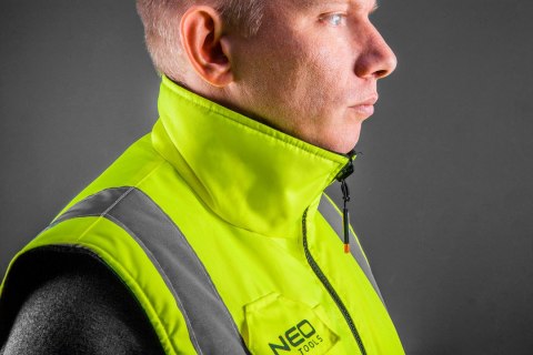 BEZRĘKAWNIK ROBOCZY, DWUSTRONNY, JEDNA STRONA ODBLASKOWA, ŻÓŁTA, ROZMIAR M/50 BEZRĘKAWNIK ROBOCZY, DWUSTRONNY, JEDNA STRONA ODBLASKOWA, ŻÓŁTA, ROZMIAR M/50