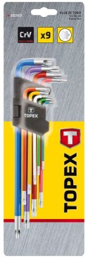 KLUCZE TORx, KOLOROWE, ZESTAW 9 SZT.