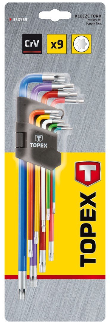 KLUCZE TORx, KOLOROWE, ZESTAW 9 SZT. KLUCZE TORx, KOLOROWE, ZESTAW 9 SZT.