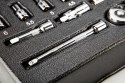 KLUCZE NASADOWE 1/4", ZESTAW 19 SZT., WKŁADKA
