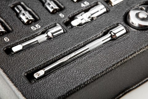 KLUCZE NASADOWE 1/4", ZESTAW 19 SZT., WKŁADKA KLUCZE NASADOWE 1/4", ZESTAW 19 SZT., WKŁADKA