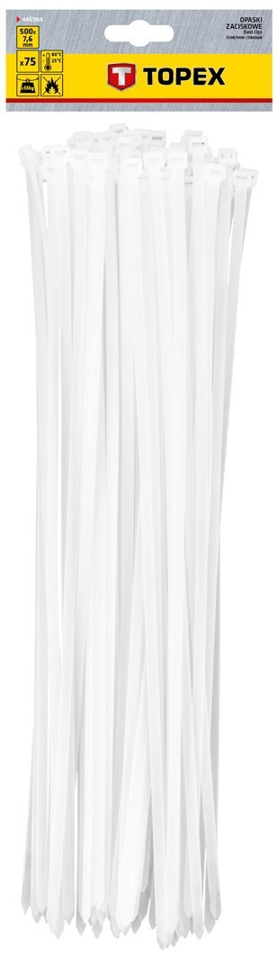 O PASKI ZACISKOWE 7.6 x 500 MM, 75 SZT., BIAŁE O PASKI ZACISKOWE 7.6 x 500 MM, 75 SZT., BIAŁE