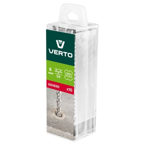 WIERTŁO DO BETONU SDS PLUS, 6 x 110 MM, S4 x 10 SZT.