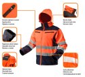 KURTKA ROBOCZA OSTRZEGAWCZA SOFTSHELL Z KA PTUREM,  POMARAŃCZOWA, ROZMIAR XL