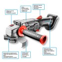 SZLIFIERKA KĄTOWA AKUMULATOROWA ENERGY+ 18V, LI-ION, TARCZA 115 x 22.2 MM, BEZ AKUMULATORA