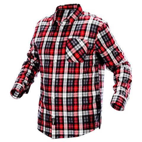 KOSZULA FLANELOWA KRATA CZERWONO-CZARNO-BIAŁA, ROZMIAR XL KOSZULA FLANELOWA KRATA CZERWONO-CZARNO-BIAŁA, ROZMIAR XL
