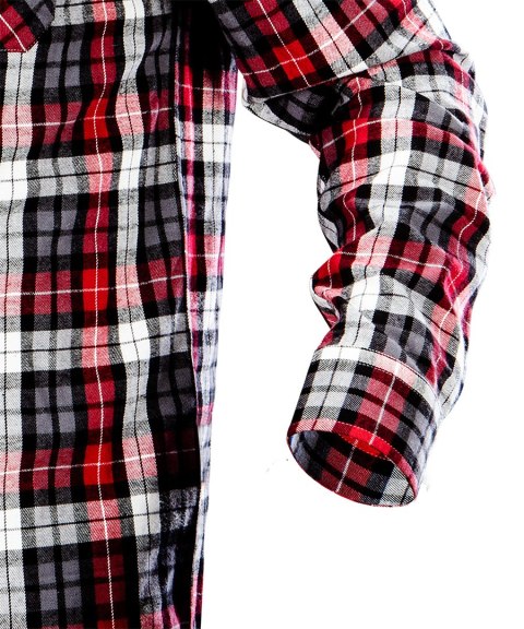 KOSZULA FLANELOWA KRATA CZERWONO-CZARNO-BIAŁA, ROZMIAR XXL KOSZULA FLANELOWA KRATA CZERWONO-CZARNO-BIAŁA, ROZMIAR XXL