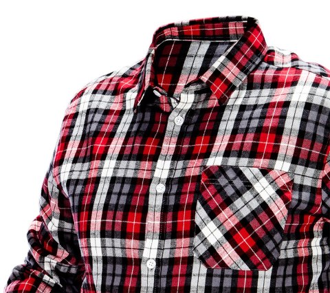 KOSZULA FLANELOWA KRATA CZERWONO-CZARNO-BIAŁA, ROZMIAR XXL KOSZULA FLANELOWA KRATA CZERWONO-CZARNO-BIAŁA, ROZMIAR XXL