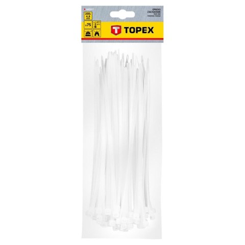 O PASKI ZACISKOWE 4.8 x 200 MM, 75 SZT., BIAŁE O PASKI ZACISKOWE 4.8 x 200 MM, 75 SZT., BIAŁE